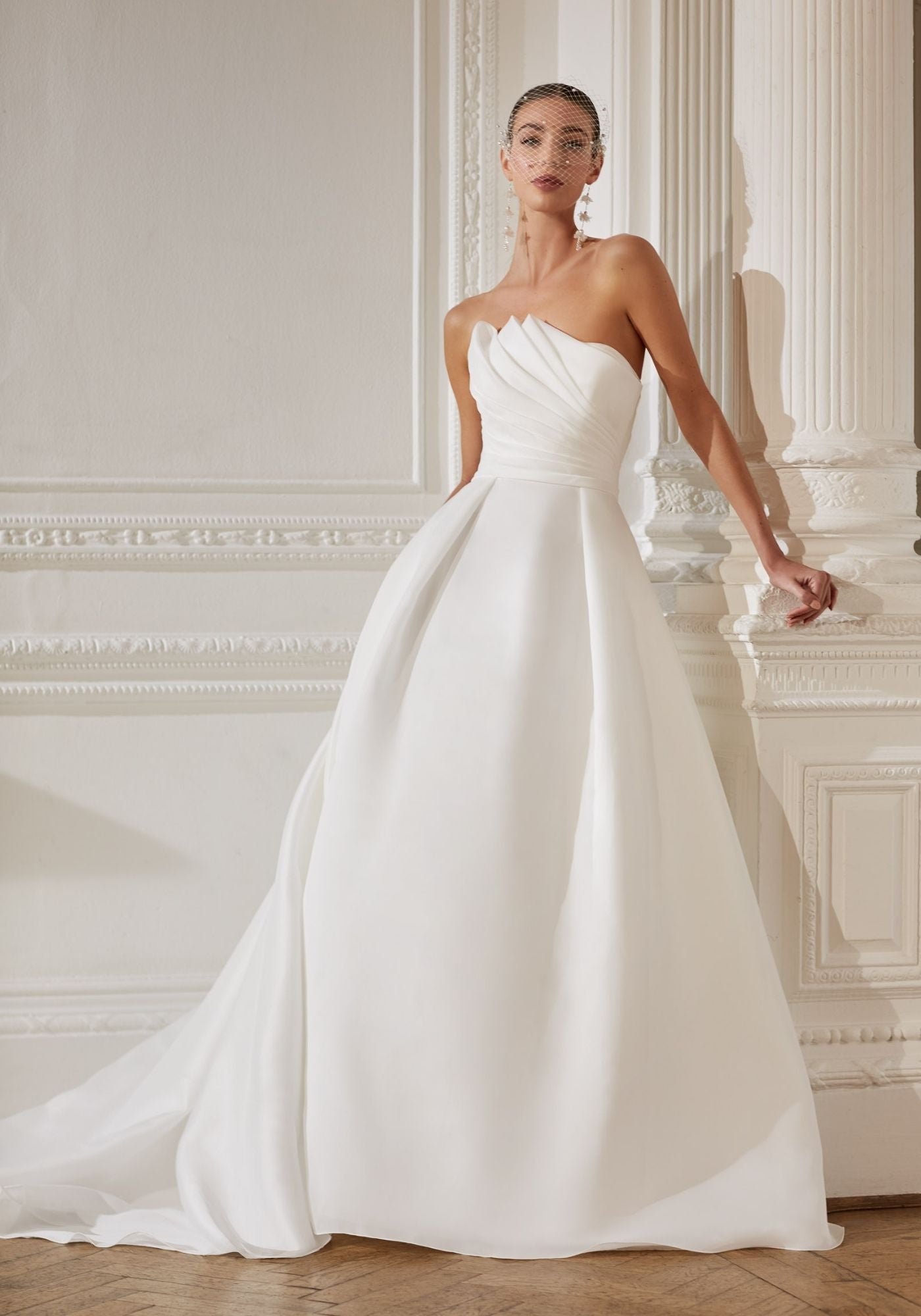 asymmetrical wedding dress uk Hellenic Style Asymmetrical Neckline Wedding Gown HAREM's Brides