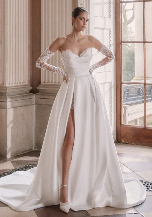 LUCIA DRESS WITH LACE SLEEVES